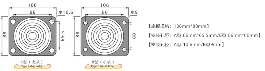 72系列 重型低重心改性尼龙轮